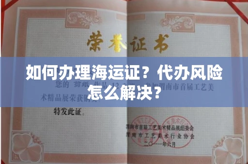 全国如何办理海运证?代办风险怎么解决?